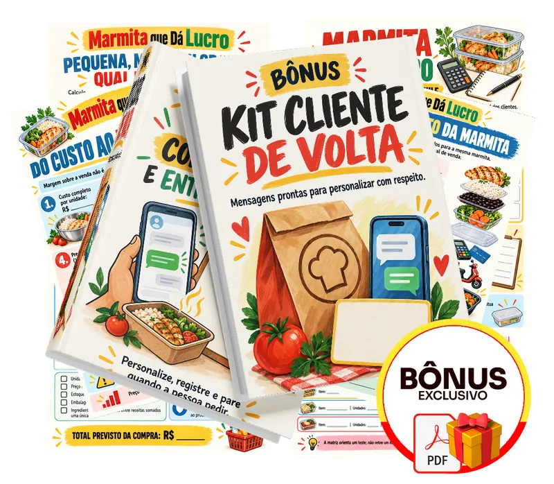 Bônus incluso no plano completo do marmita que da lucro